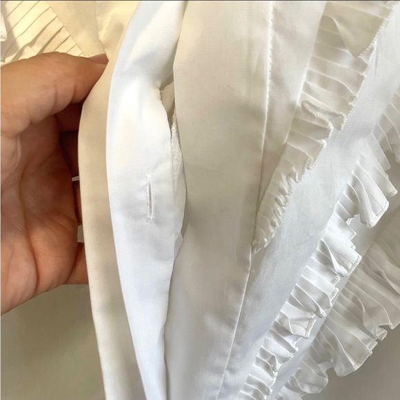 Elie Saab Elegant White Ruffle Button Down Shirt Made in ITALY - Picture 6 of 7